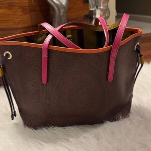 Etro Tote with Pink and Orange Accents pre-owned.
